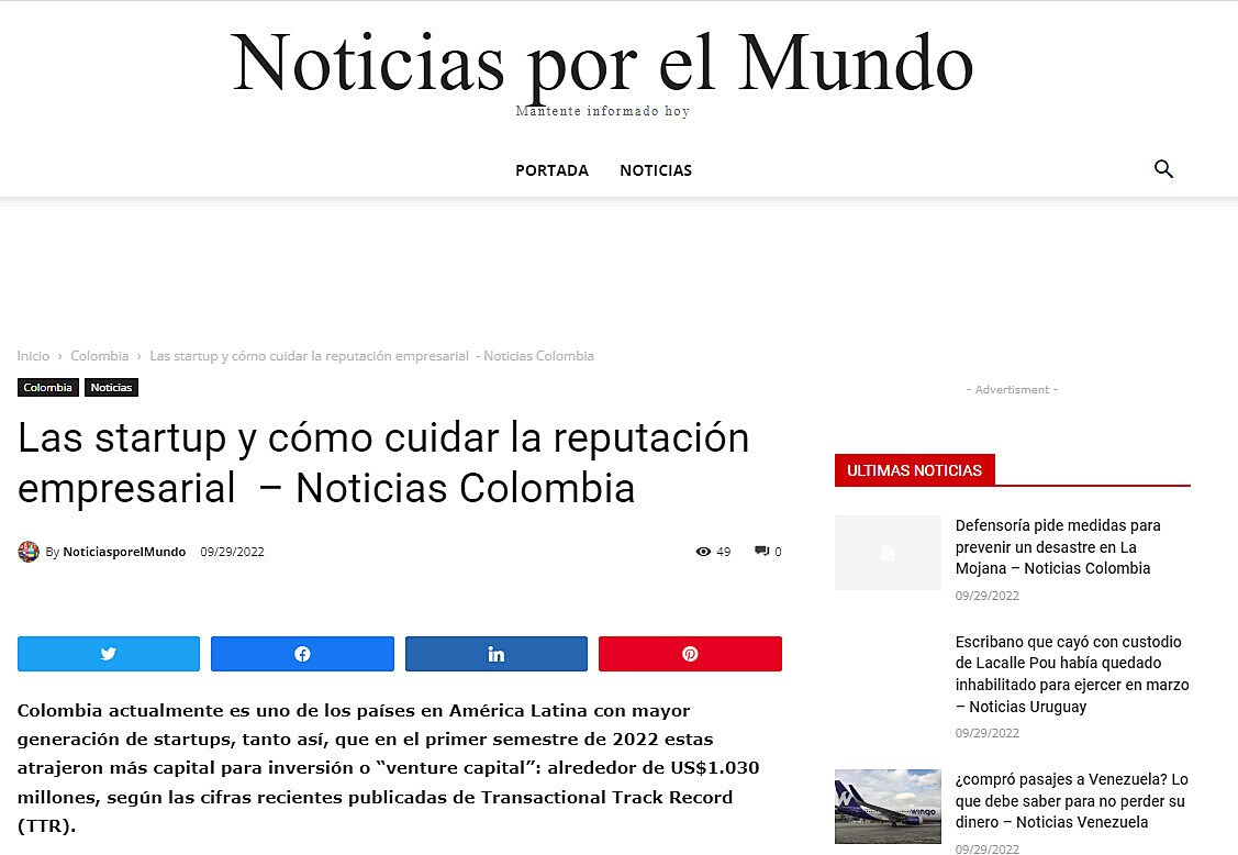 Las startup y cmo cuidar la reputacin empresarial ​​​​​​  Noticias Colombia